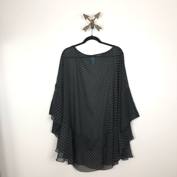 D Swim black & White polka dot cover up Sz Large - Picture 3 of 6